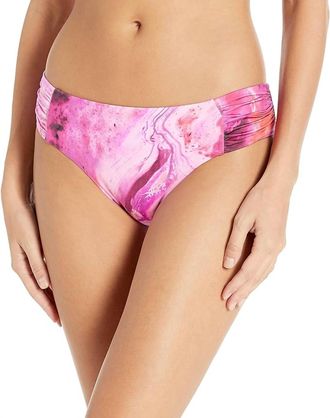 Seafolly Ocean Ombre Ruched Side Retro Bottom In Sangria