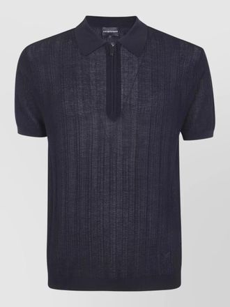 Emporio Armani shirt polo collar ribbed texture short sleeves