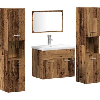 vidaXL Juego De Muebles De Ba&ntilde;o 5 Pcs Madera Vieja 60 X 38.5 X 46 Cm Vidaxl