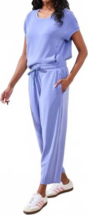 Tribal Barrel Leg Elastic Waist Jogger In Baja Blue
