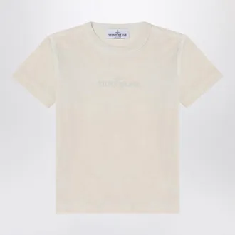 Stone Island Sandy colour T-shirt with logo print