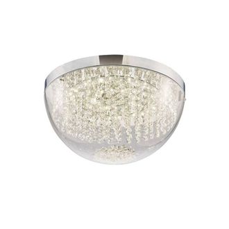 Netlighting Harper Large Flush Ceiling 21W 1600lm LED 4000K Chrome Crystal in Grey