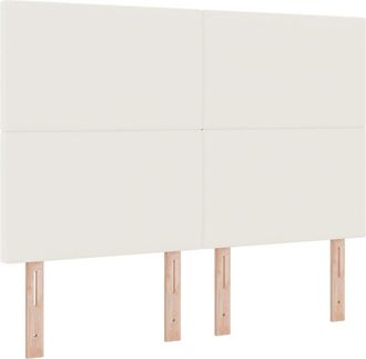 vidaXL Cabecero Con Cabecera Manual Crema 160 Cm Tela De Rayas Vidaxl