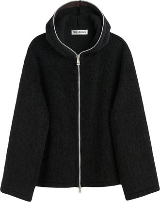 Our Legacy Full Zip Hood - Heren - Vesten met rits - Zwart - M - Wol - Hoodies & sweatvesten