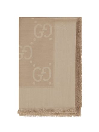Gucci Womens Scarf Wool And Silk - Camel (ovis Aries) Scarfs