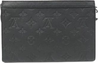 Louis Vuitton Pre-owned Monogram Shadow Gaston Wearable Wallet Schoudertas - unisex - Vintage Schoudertas - Zwart - ONE Size - Leer - Vintage