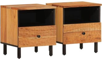 vidaXL Bedside Cabinets 2 pcs 40x33x46 cm Solid Wood Acacia Vidaxl