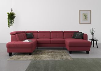 Sit&more Wohnlandschaft »Belluci U-Form« Kopfteilverstellung und Federkern, wahlweise mit Bettfunktion