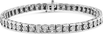 House of Brilliance 925 Sterling Silver Miracle Set Diamond Accent Classic Tennis Bracelet