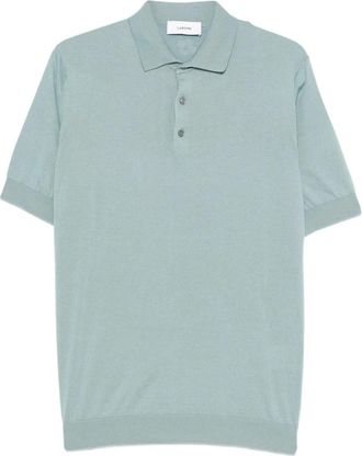 Lardini Buttoned Polo Shirt - Heren - Ronde hals truien - Blauw - S - Katoen - Truien & Vesten