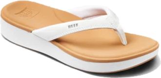Reef Womens Reef Cushion Cloud CJ0234 Sandals White Brown Slip-On Slide JAX385
