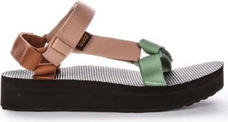 Teva Schoenen, Dames, Veelkleurig, 41 EU, Bruine Dames Sandalen Midform Platform