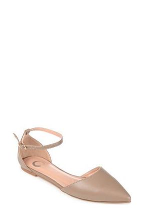 Journee Collection JOURNEE Reba Ankle Strap Flat in Taupe at Nordstrom Rack, Size 11