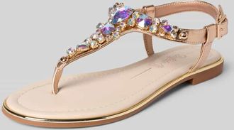 Buffalo Zehentrenner mit Ziersteinbesatz Modell KIRA ICE in Rose Gold, Gr&ouml;&szlig;e 36