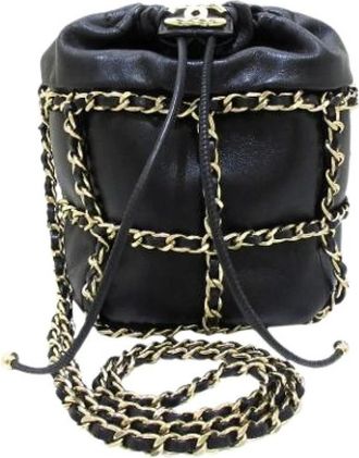 Chanel Pre-owned Bucket Bag - Dames - Vintage Tas - Zwart - ONE Size - Leer - Vintage