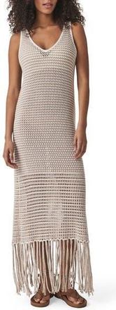 Splendid Kellan Open Stitch Fringe Sweater Dress in White/Fawn at Nordstrom Rack, Size X-Small