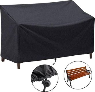 OEM Funda Impermeable Para Banco De Exterior De 3 Plazas Para Muebles De Jard&iacute;n, Parque Y Patio, 163 X 66 X 89 Cm (negra)