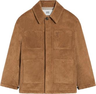 Ami patch-pocket corduroy jacket - Brown