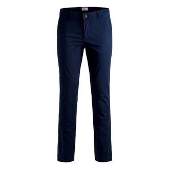 Jack & Jones Chinos, male, Blue, W28 L32, Slim Fit Chino Long Trousers