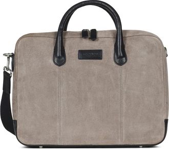 Howard London Wilfred Suede Laptop Bag - Heren - Laptoptassen - Grijs - ONE Size - Leer - Tassen