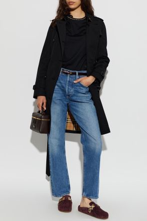Burberry Kensington Trench Coat, Womens, Black