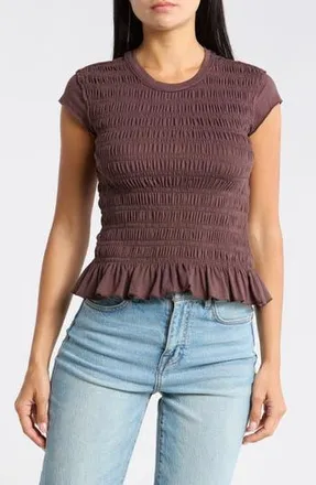 Vigoss Smocked T-Shirt in Chocolate at Nordstrom Rack, Size X-Large