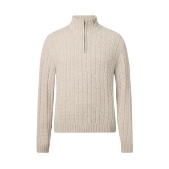 Belstaff Westport Quarter ZIP Jumper Size: Xxl- colour: Stone - male - Belstaff - Turtlenecks - Beige - 2XL - Knitwear