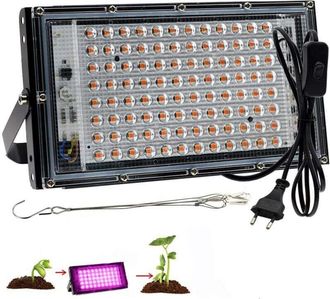 OEM Lampe De Culture Led - 100 W - Spectre Complet - Ip65 - Pour Hydroponie Et Plantes D Interieur - 240 X 125 Mm