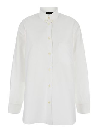 Andamane White Oversized Solid Shirt