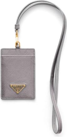 Prada Leren pasjeshouder met logo - Grijs