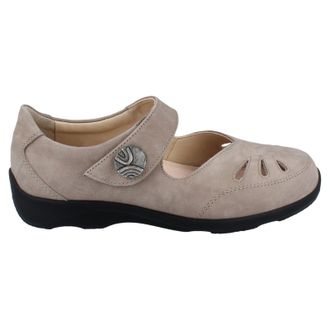 Finn Comfort Brac-S Nubuck Leather Womens Hook and loop Shoes - Rock - Size:UK 6.5