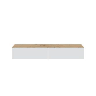 Calicosy Wall-Mounted Cabinet With 2 Drop-Down Doors & 2 Storage in White