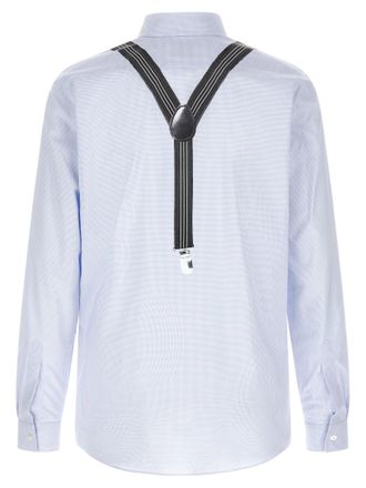 Moschino Trompe-loeil Suspender Print Shirt - Light blue