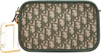 Dior Pre-owned Womens Oblique Boxy Crossbody Bag - Sage Green Textile - One Size