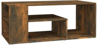 vidaXL Mesa De Centro Madera Contrachapada Roble Ahumado 100x50x40 Cm Vidaxl