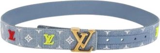 Louis Vuitton Pre-owned Vintage Monogram Denim Canvas Belt - female - Louis Vuitton Vintage - Vintage Belts - Blue - ONE SIZE - Pre-owned