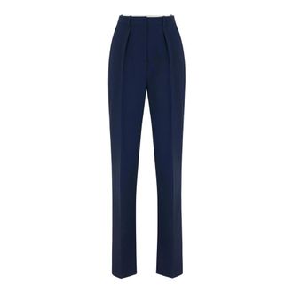 Elisabetta Franchi Broeken, Dames, Blauw, XL, Lichtgewicht cr&ecirc;pe stof broek