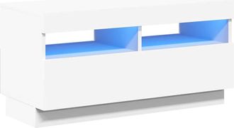 vidaXL Vidaxl - Mueble Para Tv Con Luces Led Blanco 80x35x40 Cm