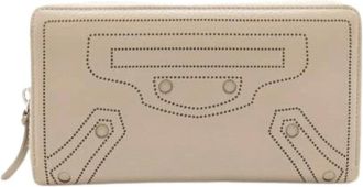 Balenciaga Pre-owned Wallets, female, Gray, Size: ONE SIZE Pre-owned Leather Classic Continental Zip Wallet