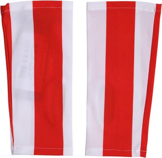 Dolce & Gabbana Red White Nylon Fingerless Wrist Length Womens Gloves