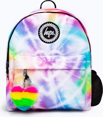 Hype Womens Hype Iconic Girls Rainbow Heart Tie Dye Backpack - Multi