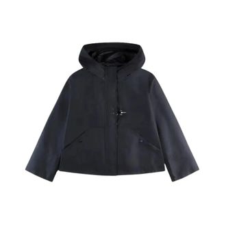 Fay Light Jackets, male, Blue, Size: XS Flared Parka with Hood