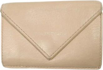 Balenciaga Pre-owned Paper Tiny Leather Wallet - Dames - Vintage Accessoires - Beige - ONE Size - Leer - Vintage