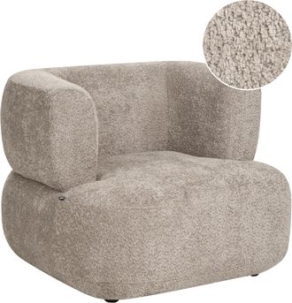 Beliani Sill&oacute;n Tapizado En Chenilla Con Respaldo Curvo Asiento Moderno Escandinavo Gris Pardo Lohja