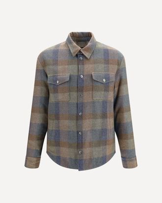 Etro Camicia a quadri in lana e cashmere Man L
