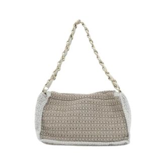 Chanel Pre-owned Knit Shoulder Bag - Dames - Pre-owned - Beige - Maat: ONE Size