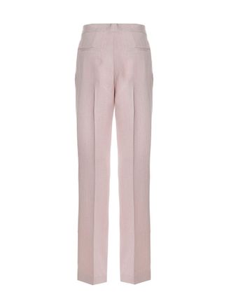 Jil Sander Tailored Viscose-Silk Blend Trousers - Mauve