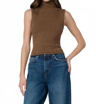 Joe's Stevie Sleeveless Roll Neck Sweater In Cinnamon