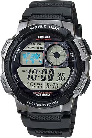 Casio Mens Digital Watch with Black and Silver Dial - AE-1000W-1BV