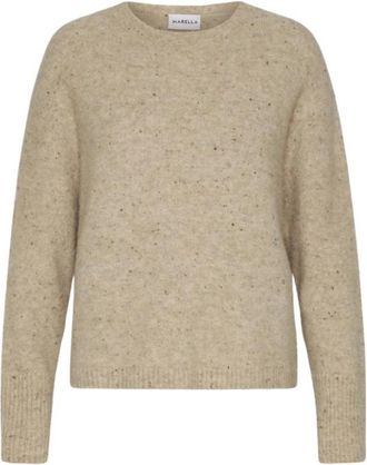 Marella Rondgebreide trui - Dames - Ronde hals truien - Bruin - M - Truien & Vesten